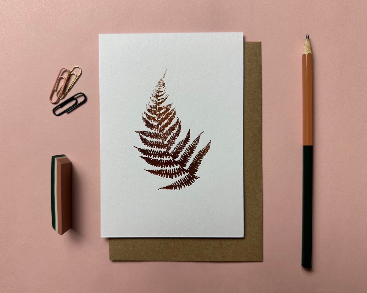 COPPER FOIL FERN CARD – Wildcard Stationery