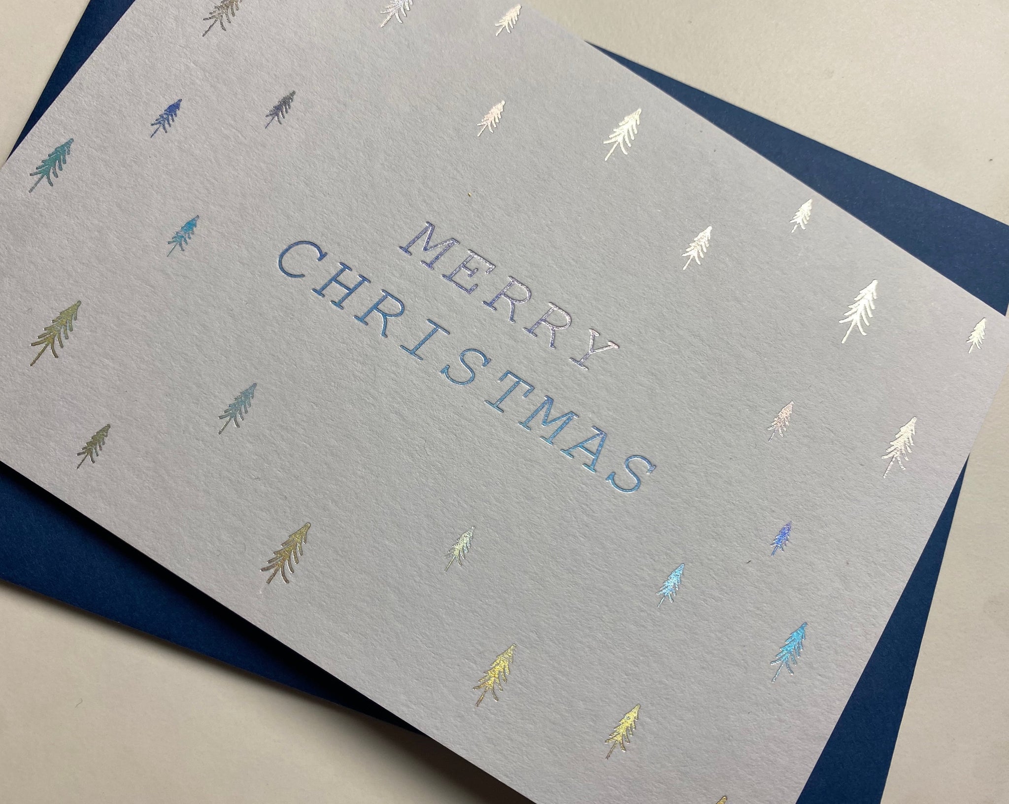 MERRY CHRISTMAS HOLOGRAPHIC TREE CARD Wildcard Stationery MERRY CHRISTMAS HOLOGRAPHIC TREE CARD Wildcard Stationery