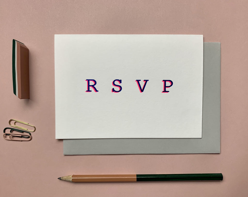 RSVP PINK AND BLUE CARD