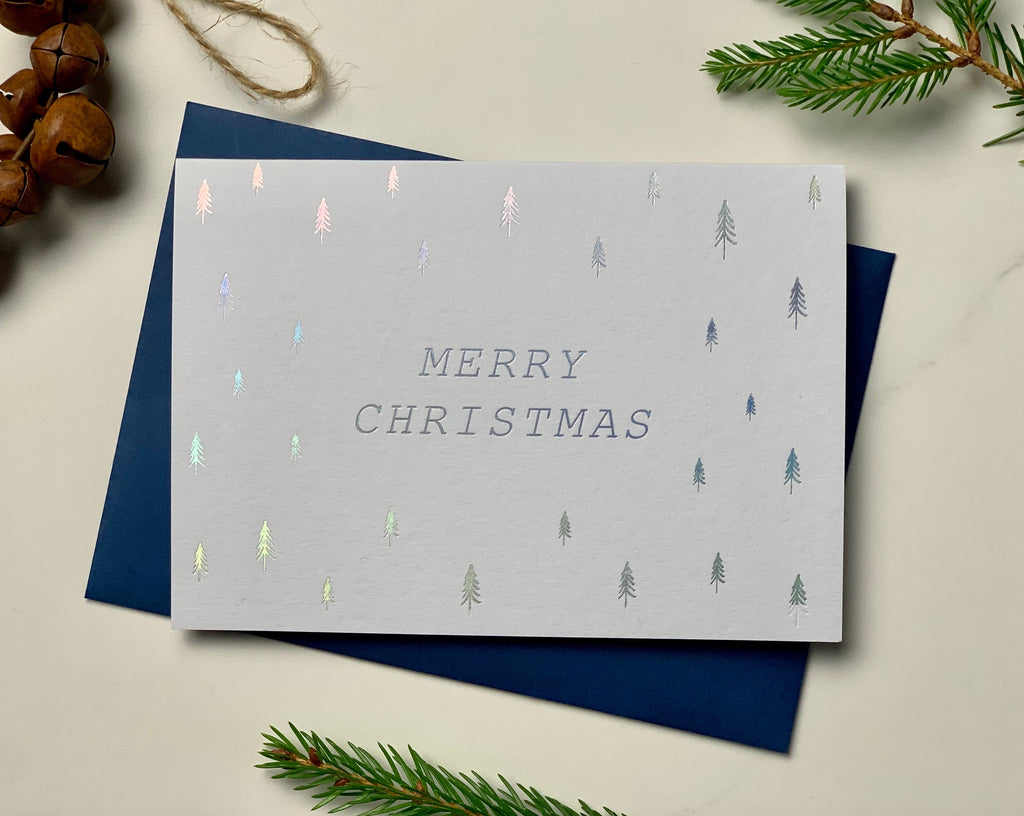 MERRY CHRISTMAS HOLOGRAPHIC TREE CARD