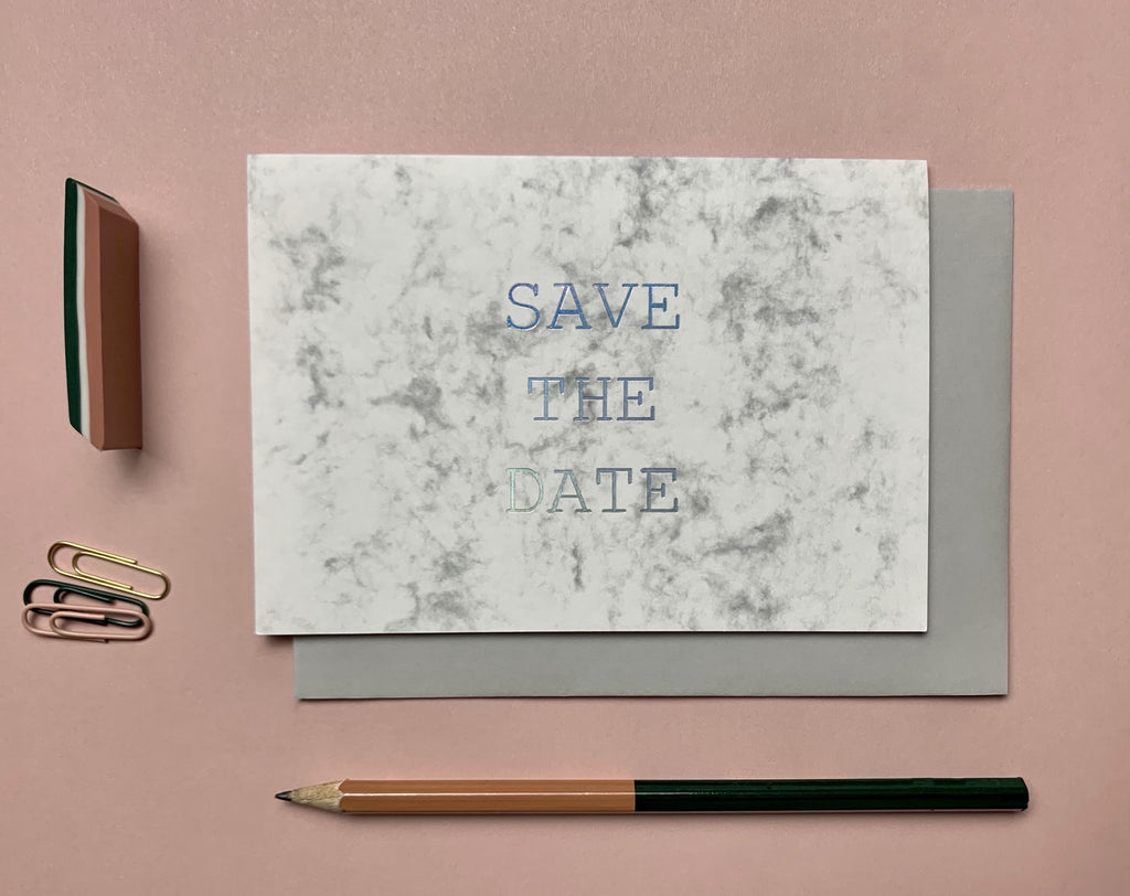 SAVE THE DATE MARBLE CARD