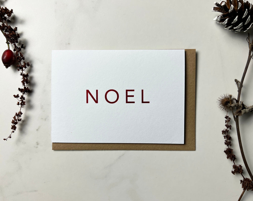 HANDPRINTED NOEL CHRISTMAS CARDS