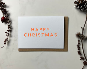 HANDPRINTED HAPPY CHRISTMAS CARDS
